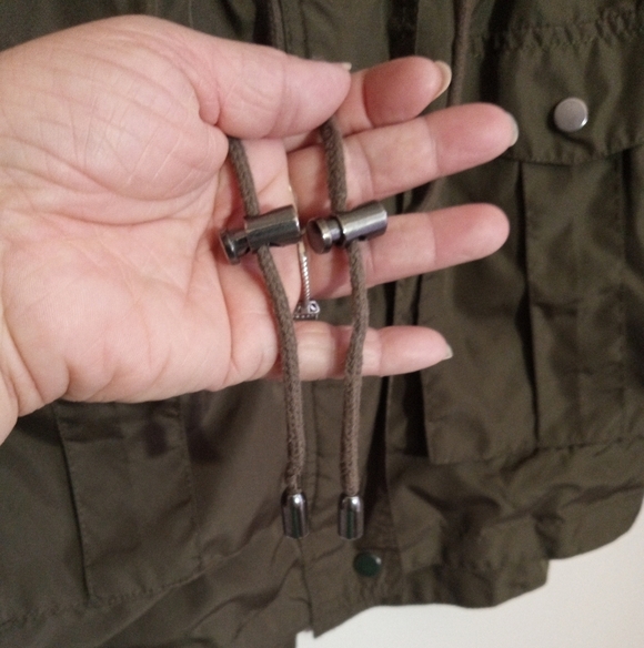 Merona olive green utility jacket with jersey lining and hood - Picture 4 of 13